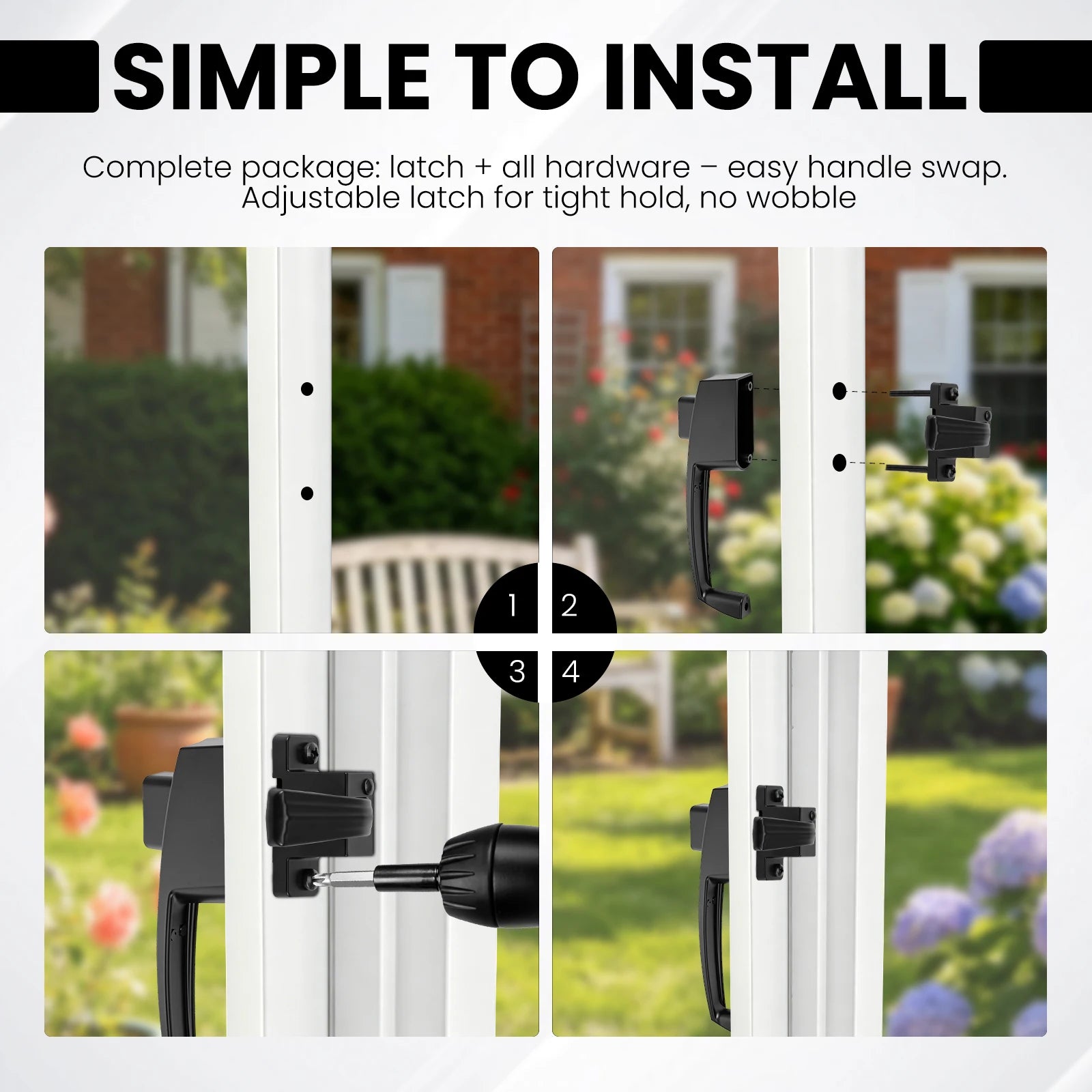 Push Button Storm Door Latch Screen Handle Lock Universal Replacement Kit Reversible Hardware For Patio Balcony Garage Entrance Zpaxo