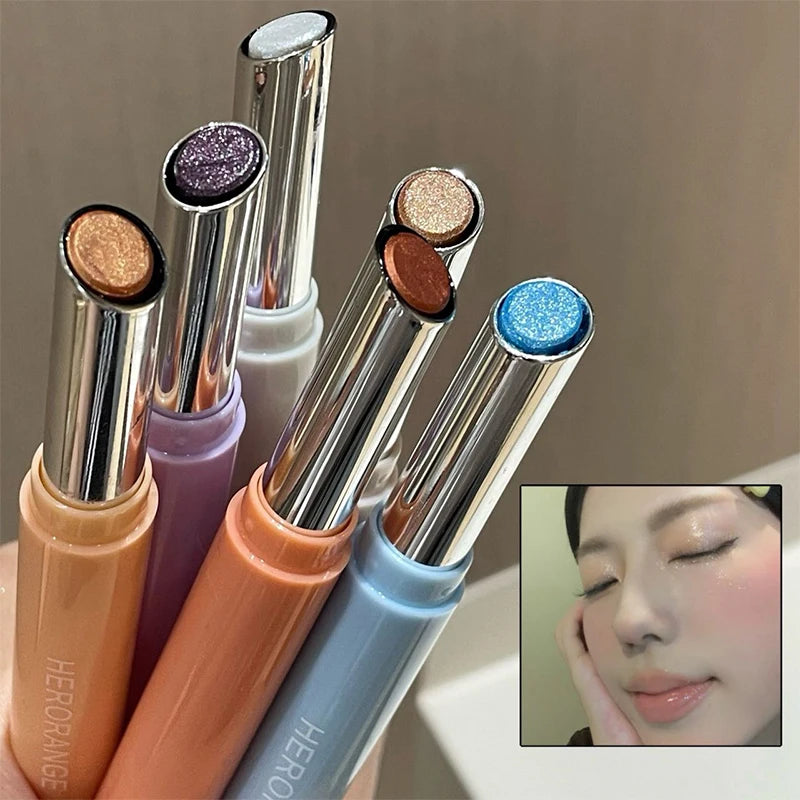 Punk Purple Glitter Eyeshadow Stick Pearlescent Highlight Shadow Stick Waterproof Lasting Shimmer Metallic Eyeshadow Makeup Zpaxo