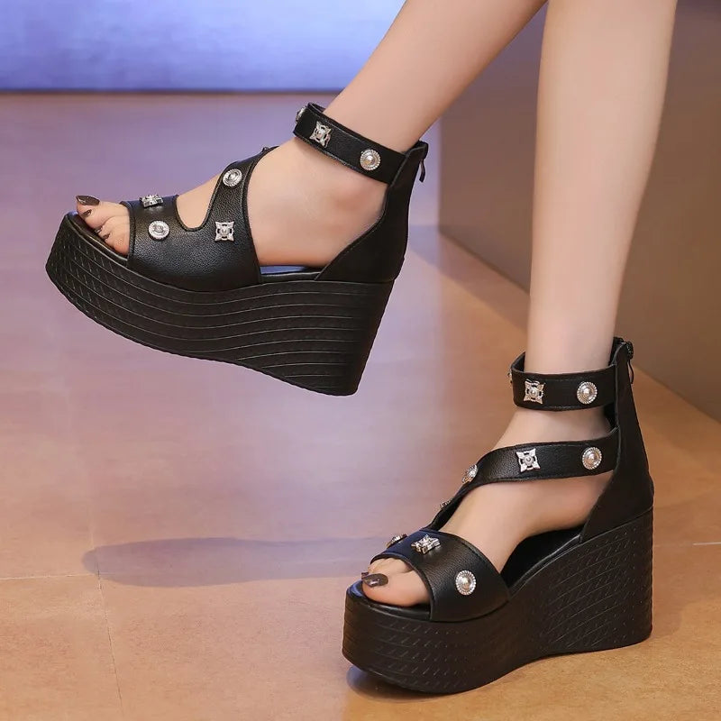 Fish Mouth Open Toe Women's Solid Hollow Out Breathable Comfortable Zpaxo