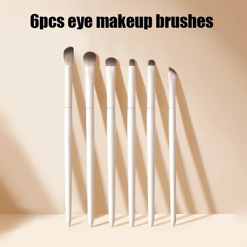 5/6/8/10pcs Natural Eye Makeup Brushes Set Detail Eyeshadow Contouring Brush Ultra Soft Blending Eyeliner Brow Brush Makeup Tool Zpaxo 6pcs brush