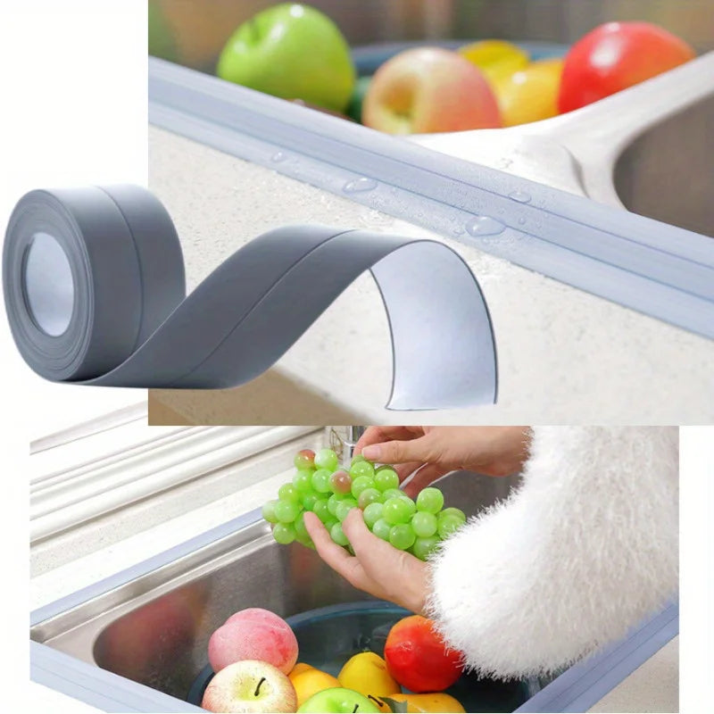Bathroom Waterproof Wall Stickers Sealing Tapes Wall Decorations PVC Adhesive Sealling Strips Sink Edge Tape Kitchen Accessories Zpaxo