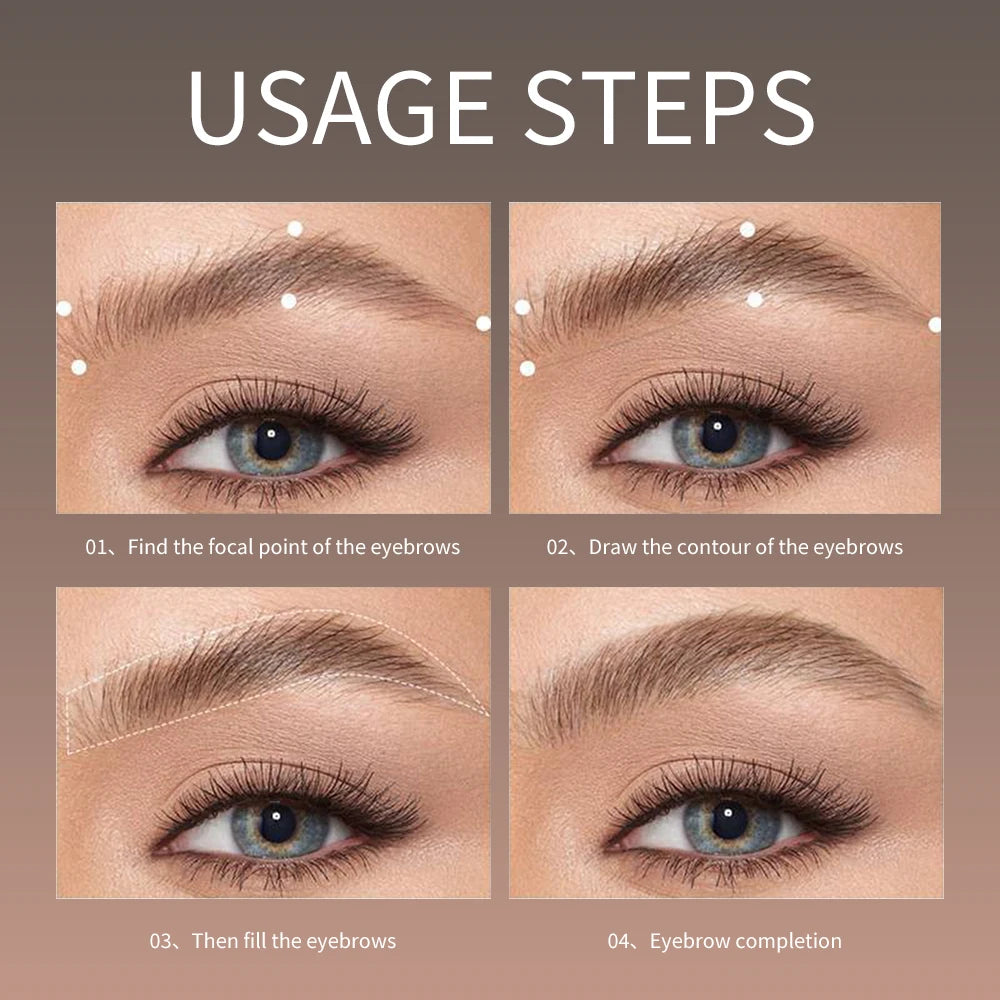 Three-Color Eyebrow & Eyeshadow Powder Palette, Long-Lasting Brow Definer with Brush for Natural Eyebrows Zpaxo