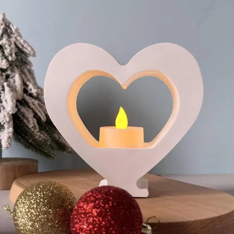 Hollowed Heart Silicone Holder Mold Easy Demolding Tealight Molds