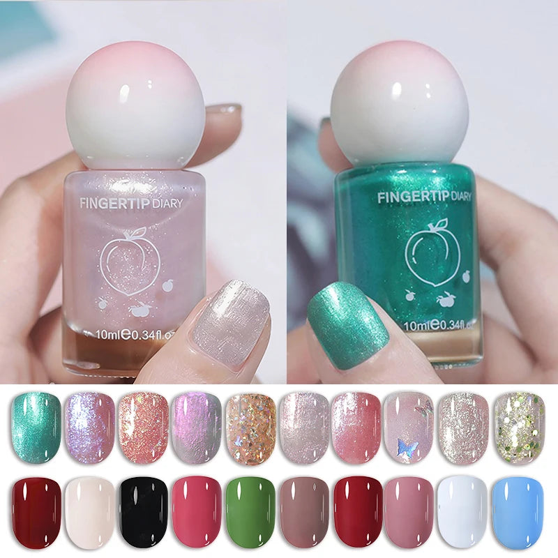 No-bake Nail Polish Polarized Nude Nails Art Tearable Quick Dry Zpaxo