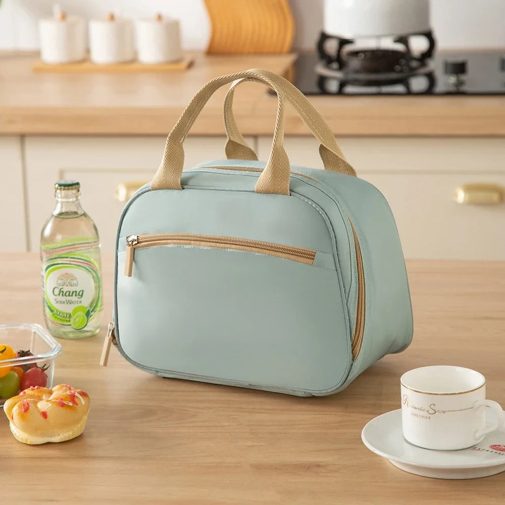 Fashionable Insulated Bag, Lunch Bag, Bento Bag, Bring Lunch Box To Work or School, Handbag, Thick Aluminum Foil Insulated Bag Zpaxo Blue