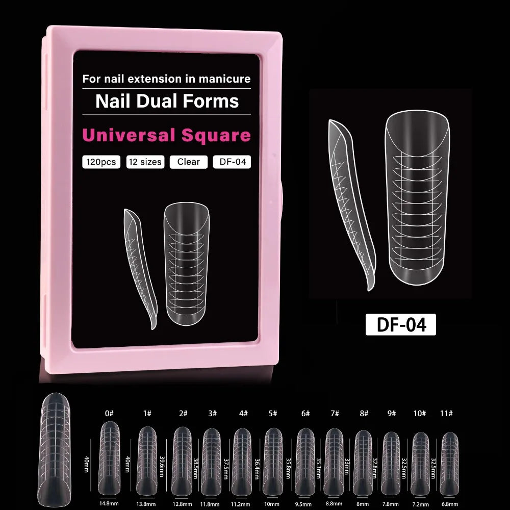 Inner French Line Nail Molds 12 Sizes Square Shape Acrylic Art Mold Zpaxo D