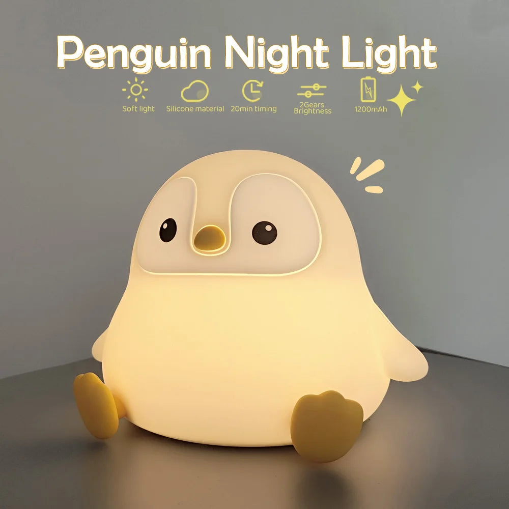 Cute Duck Capybara Night Light for Kids Animal Silicone Nursery Night Lamp Touch Control Nightlight Rechargeable Beside Lamp Zpaxo