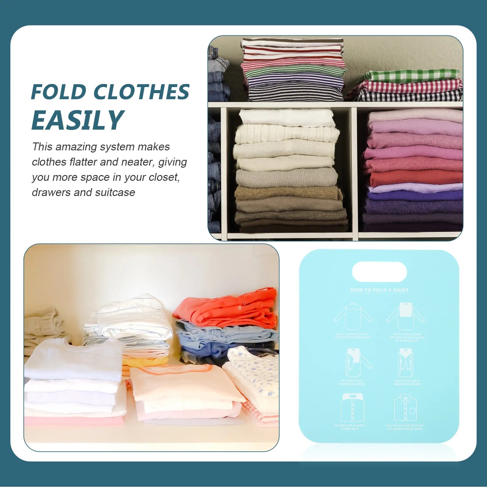 Shirt Folding Board Clothes Folder Aid Portable Anti-wrinkle