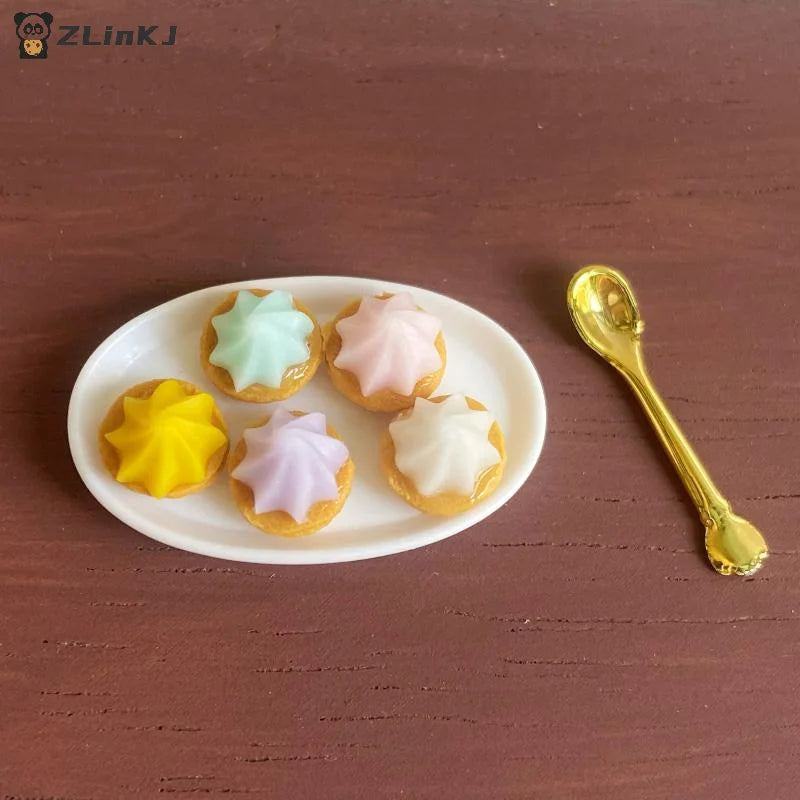 ▶1/5Pcs Miniature Dollhouse Cream Cake Dessert Christmas Strawberry Ice Cream Cup Pretend Play Kitchen For Kids Toy Accessories Zpaxo