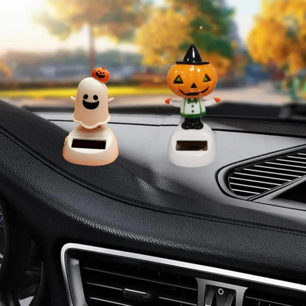 Solar Power Halloween Ghost Toys Funny Swinging Shaking Head Dolls Zpaxo