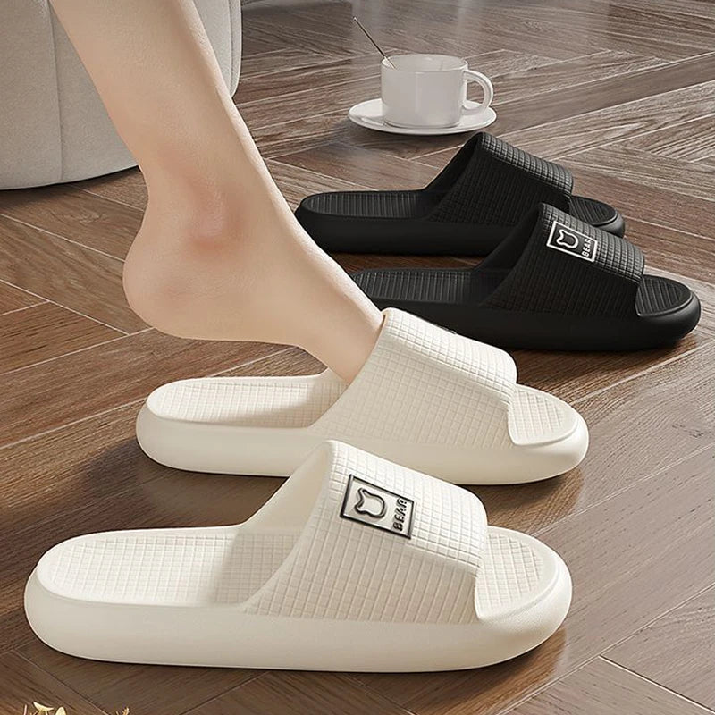 Fashion Summer Couple Non-slip Flat Slides Soft Cosy Seabeach Sandals