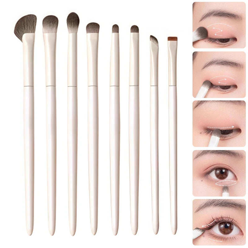 White Eye Makeup Brushes Set Professiona Cosmetic Foundation Powder Eyeshadow Brush Under The Eyes Place Precise Detail Brush Zpaxo