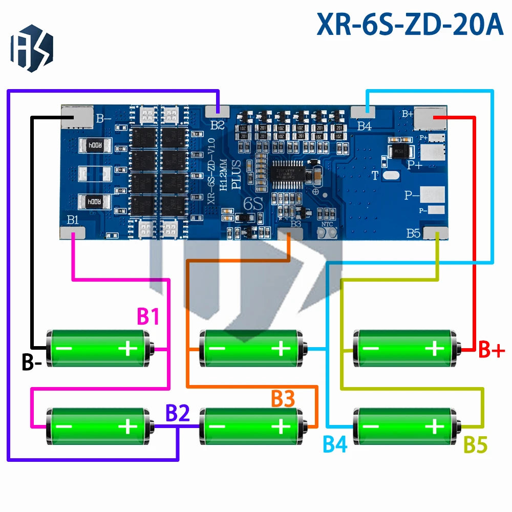 6S 10A 20A 30A 22 2V Li-ion Lithium 18650 Charge Protection Board Zpaxo