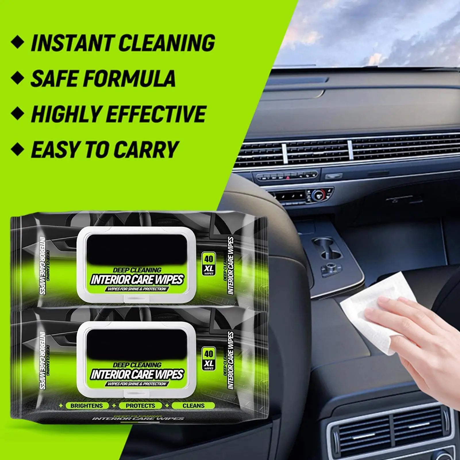 Car Interior Wipes All Purpose Leather Stain Remover Cleaner