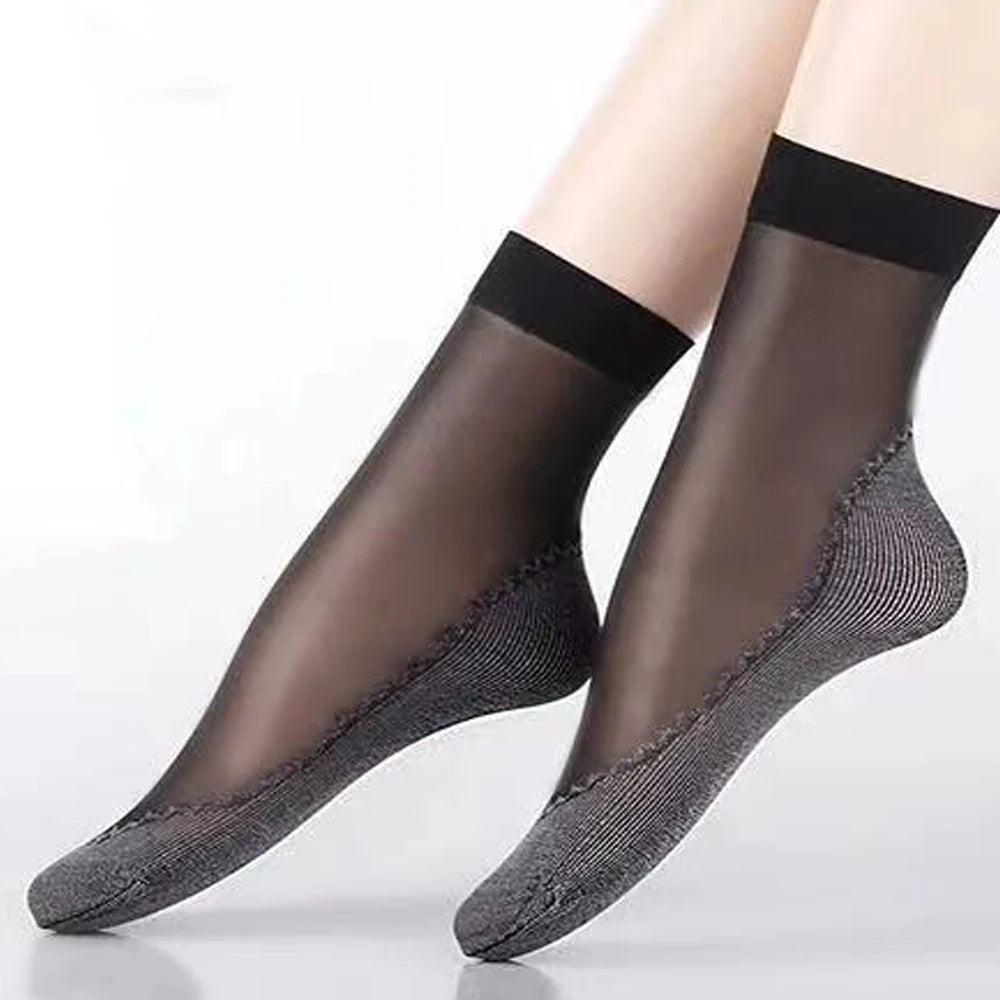 5 10 Pairs Women Socks Soft Non-slip Summer Ultrathin Breathable Sock