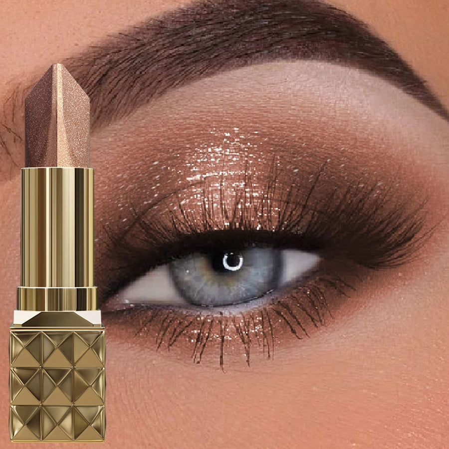 Two Eye Shadow Stick Velvet Shimmer Makeup Durable Waterproof
