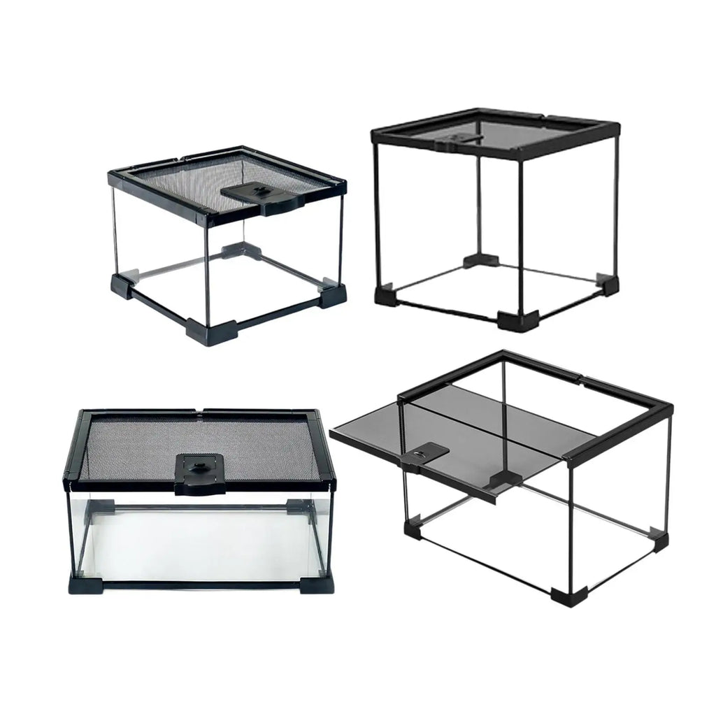 Reptile Enclosure Terrarium Transparent Sturdy Habitat Cage Breeding Zpaxo