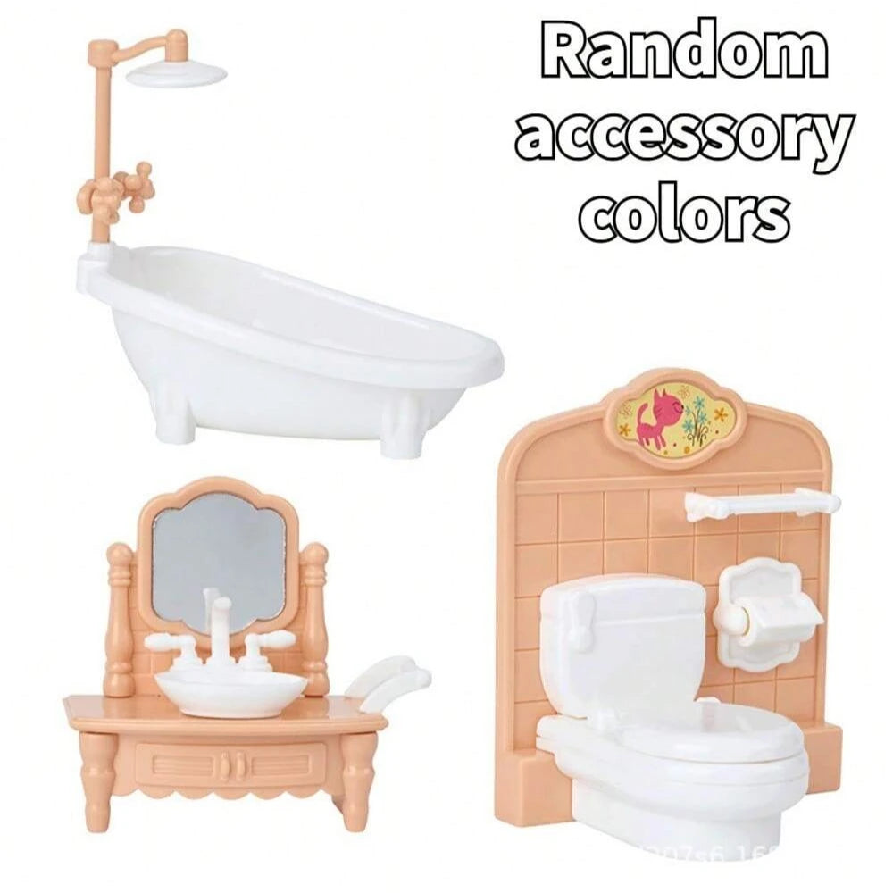 Dollhouse Furniture Miniature 1 12 Scale Dolls House Accessories Cat Zpaxo Bathroom set