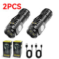 3-LED Mini Tactical Flashlight – Rechargeable 350+ Lumen Torch Tactical Flashlight Zpaxo 2PCS