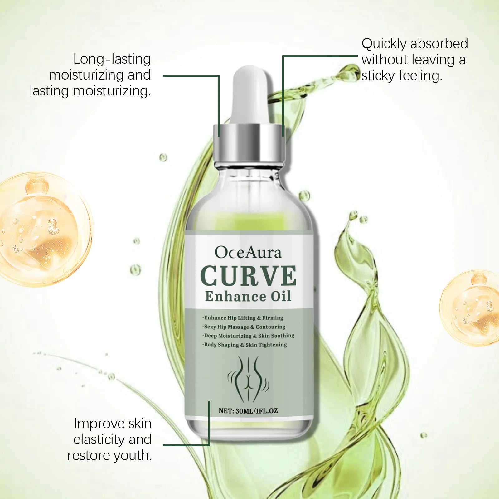 Hip Firm Enlarge Essence Oil Plump Sexy High Buttock Big Ass Moisturize Soft Improve Sag Flat Enhance Hip Elasticity Essence Oil Zpaxo