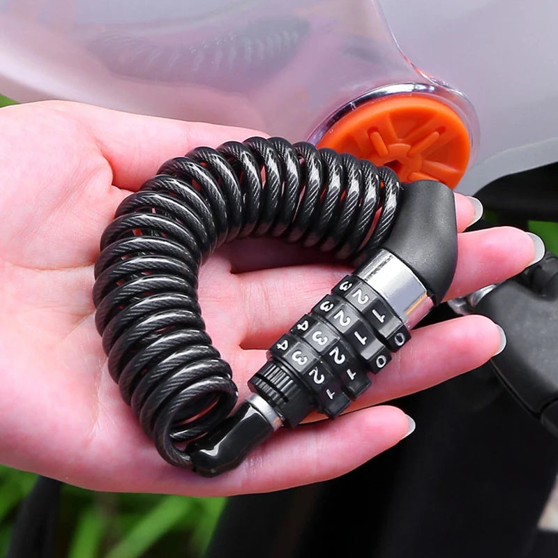 Bicycle Lock Bike Mini 4 Digit Password Wire Mountain Frame Durable