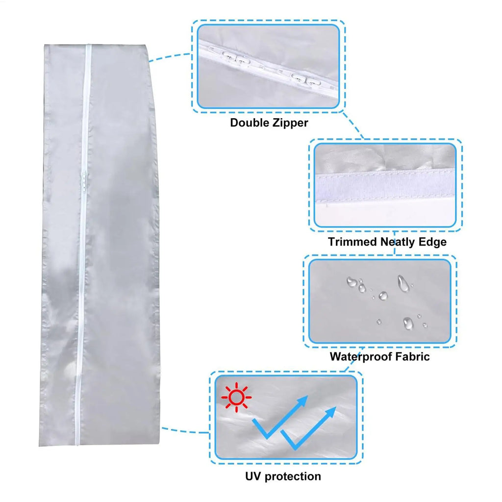 Double Hose Portable AC Window Vent Zipper Door Sealing Plate Dryer