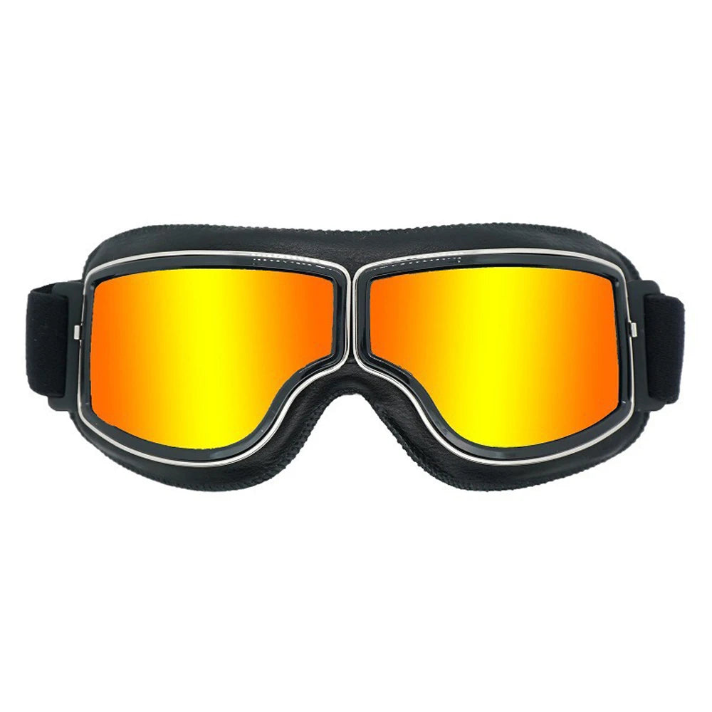 Vintage Leather Motorcycle Goggles – Windproof Pilot Cycling