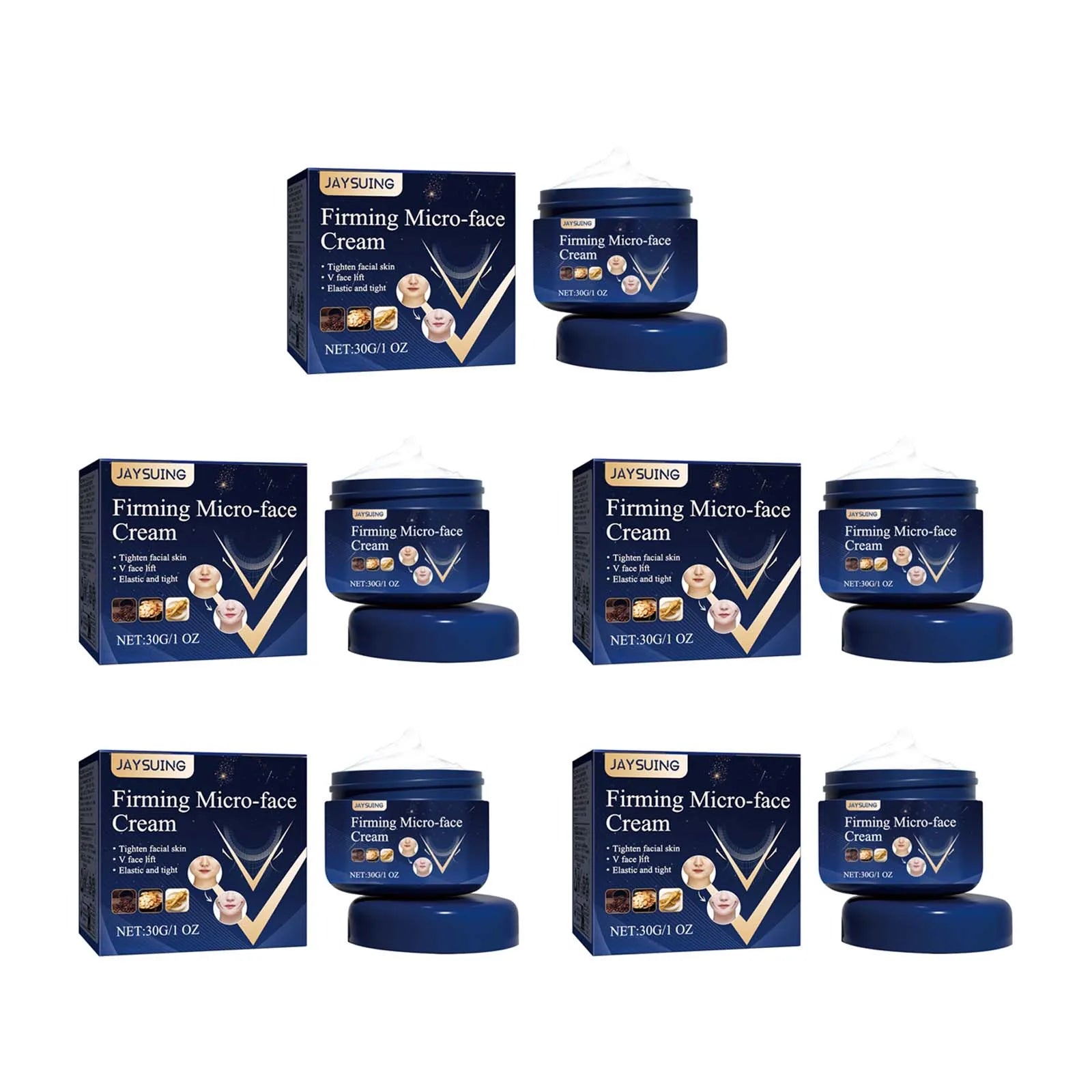 Jaysuing V-Shape Face Firming & Slimming Cream 30g Face Firming Cream Zpaxo 5Pcs