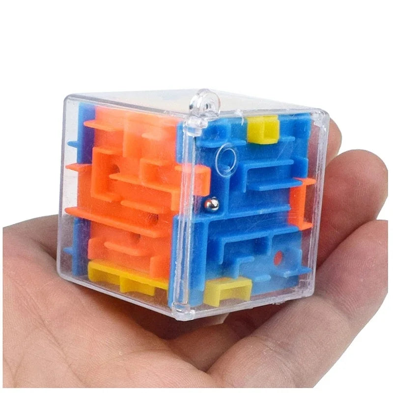 Mini 3D Maze Magic Cube Six-sided Transparent Puzzle Speed Rolling