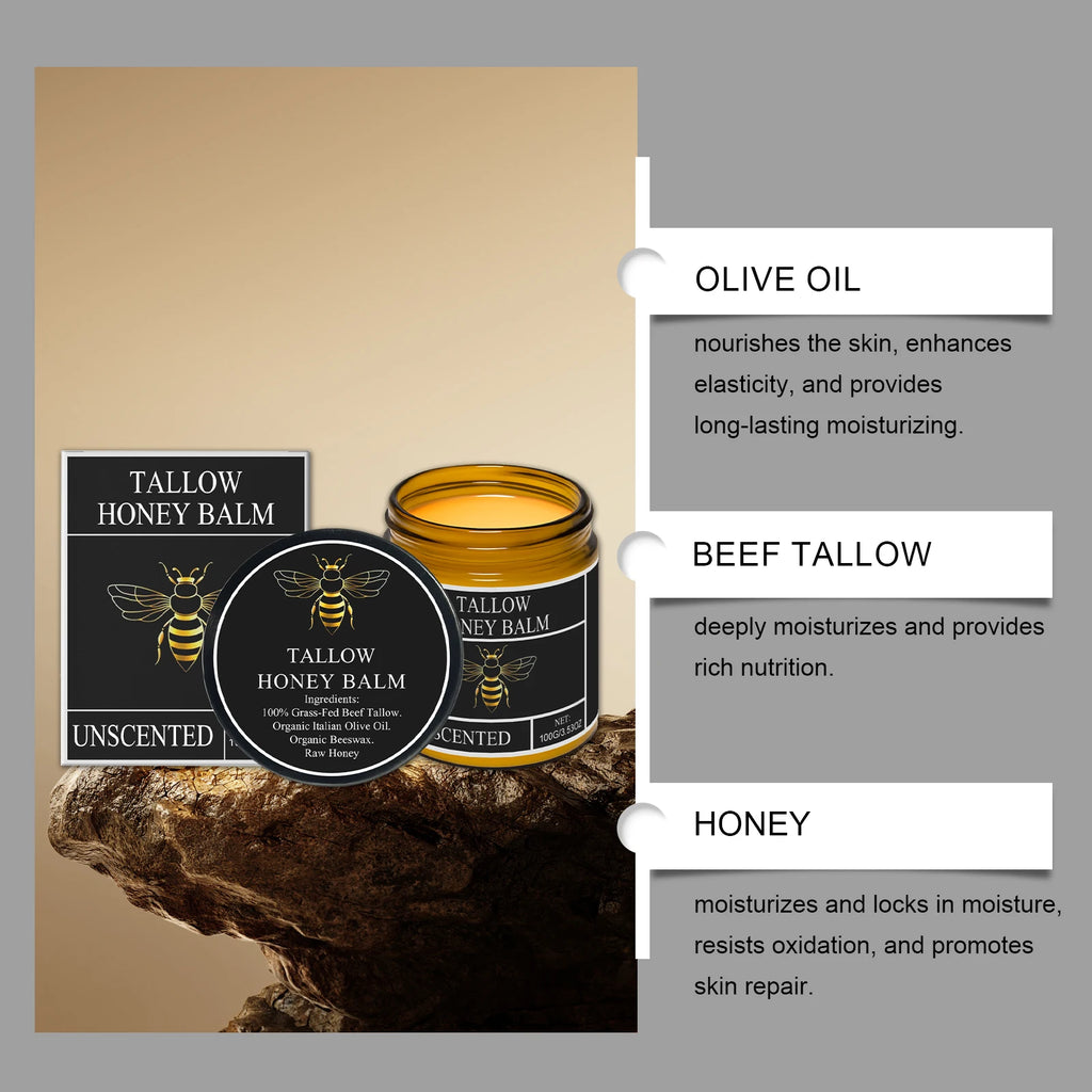 Honey tallow moisturizing cream nourishes and cares for skin elasticity, moisturizing and moisturizing skin daily care applicati Zpaxo