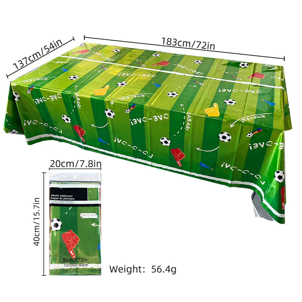 Disposable Football Theme Tablecloths Football Birthday Party Decorations Soccer Print Plastic Table Cover for Game Day Parties Zpaxo 01