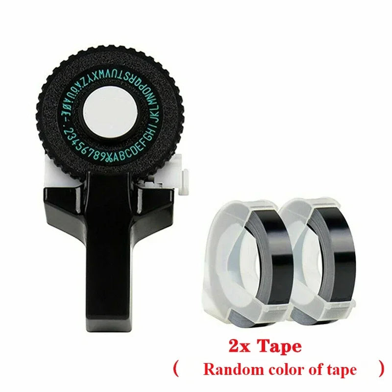 1pc 3D Embossing Typewriter Household Mini Portable Manual Label Machine Embossing Machine Hand Home Decorative Tape Paper Zpaxo black