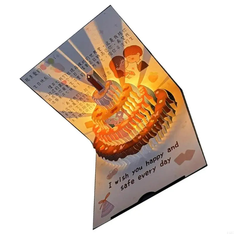 Musical Birthday Greeting Card 3D Happy Light Music Cards Women Men