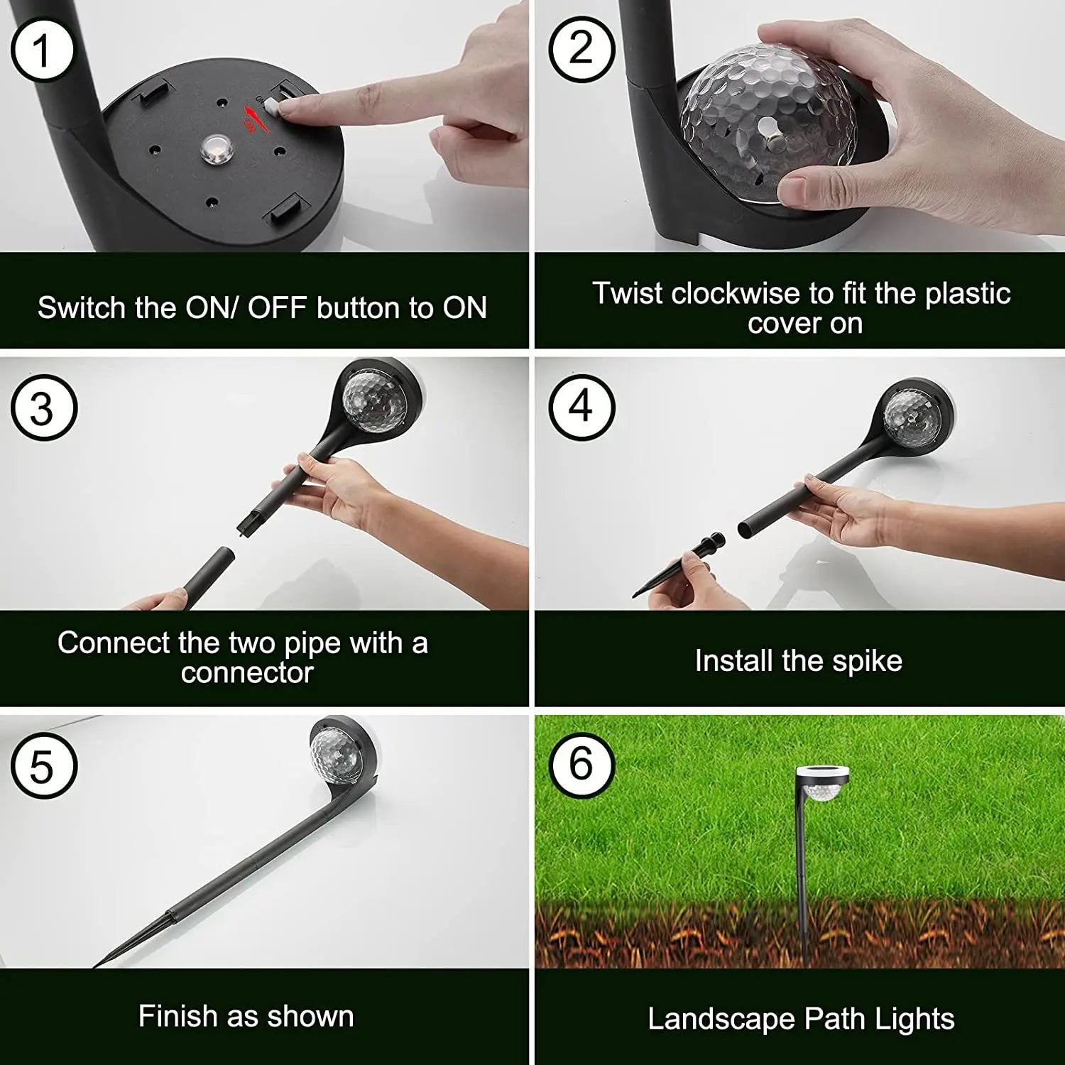 Solar Lawn Lights Garden Yard Decoration Underground Warm White Lamp Zpaxo