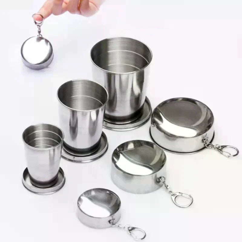 Stainless Steel Folding Cup Outdoor Travel Camping Portable Zpaxo
