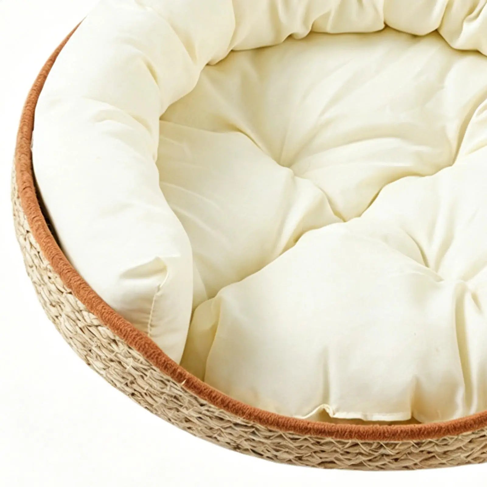Cat Bed Basket Aesthetic Woven Cotton Rope Pad Nest Sofa Living Room