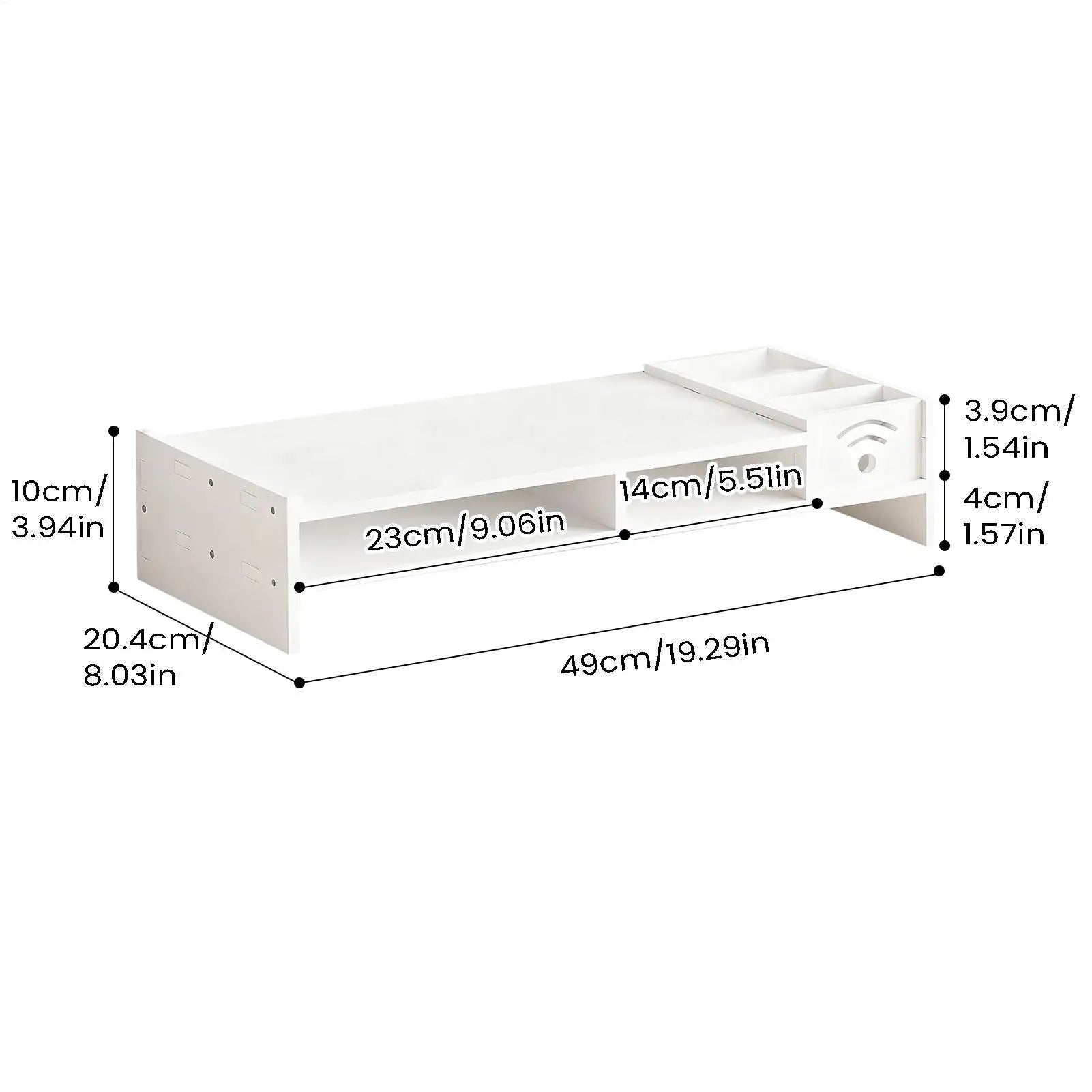 Computer Monitor Stand Desk 2-Tier Holder Height Riser Storage