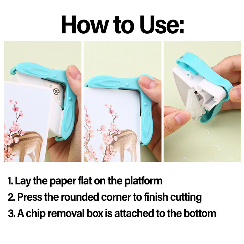 R5mm Round Corner Cutter Punch Corner Cutter for Crafts Laminate Photo Scrapbooking Card Making 4 Sheets A4 Paper 80G Capacity Zpaxo