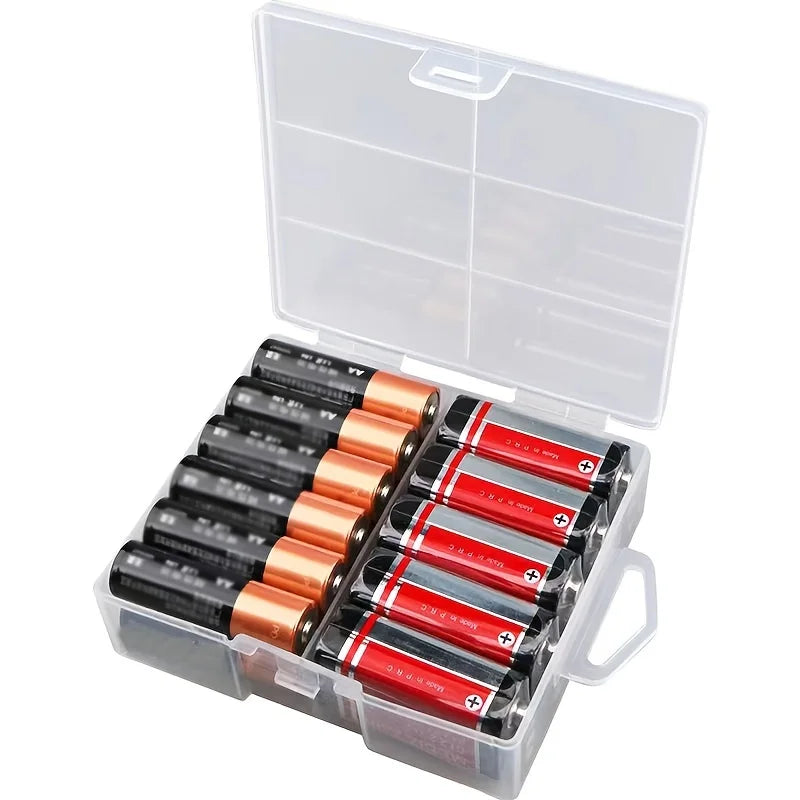 AA AAA Battery Storage Box Transparent Can Hold 24 Batteries Zpaxo