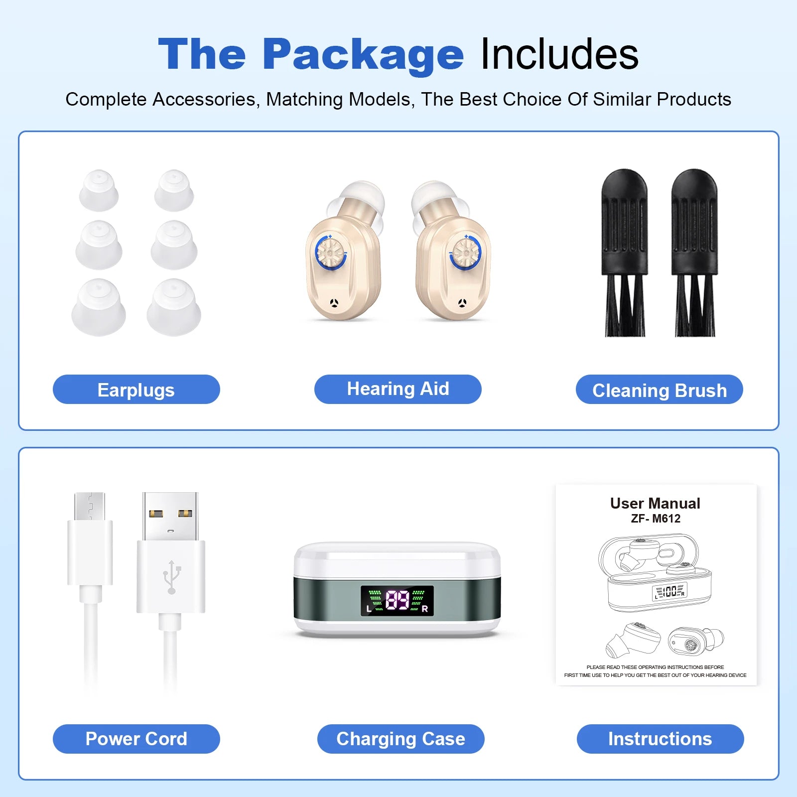 CIC Elderly Hearing Aid Rechargeable Mini Wireless Amplifier