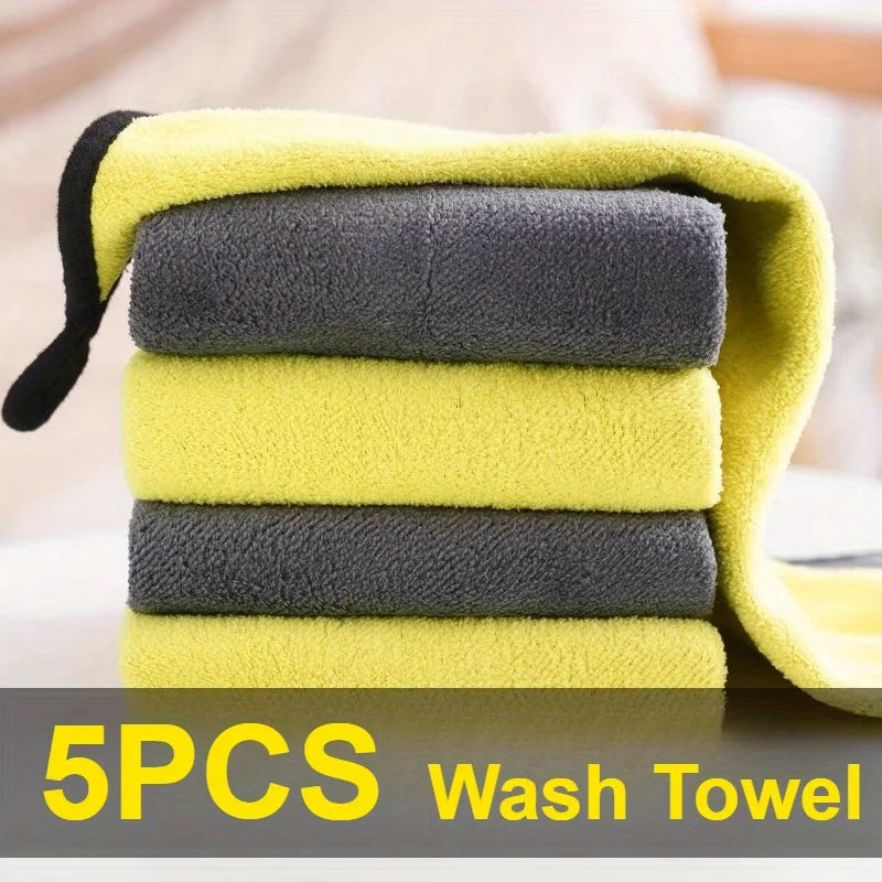 5/10 pcs ar Wash Microfiber Towel 30x30CM Car Cleaning Drying Cloth Hemming Car Care Cloth Detailing Car Wash Towel Zpaxo 5PCS YELLOW Superfine Fiber
