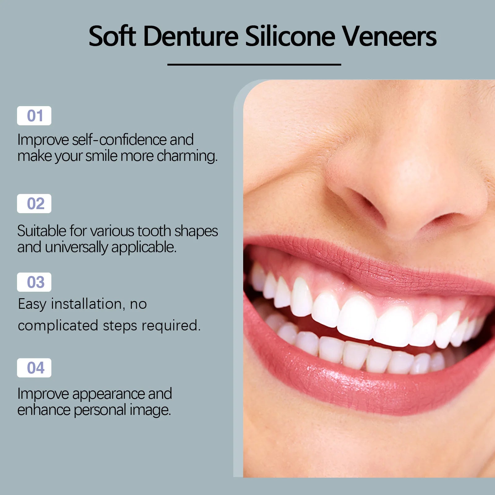 Soft Silicone Temporary Tooth Veneers Smile Correction Kit Temporary Tooth Veneers Zpaxo