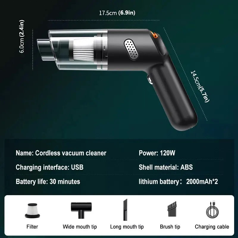 15000Pa Wireless Mini Vacuum Cleaner Handheld Large Suction Car Vacuum Cleaner For Home Car Vacuum Cleaner Pet Hair Absorber Zpaxo