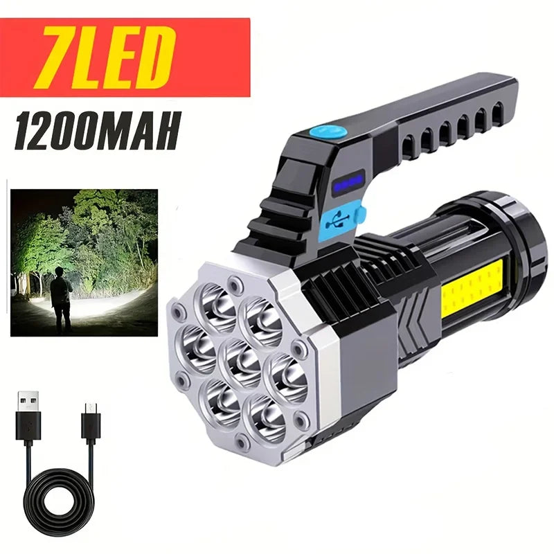 POCKETMAN 7-LED COB Rechargeable Flashlight 3800 Lumen Torch