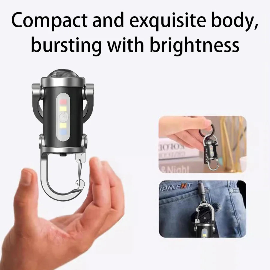 Mini LED COB Flashlight – USB Rechargeable Torch, 6 Modes
