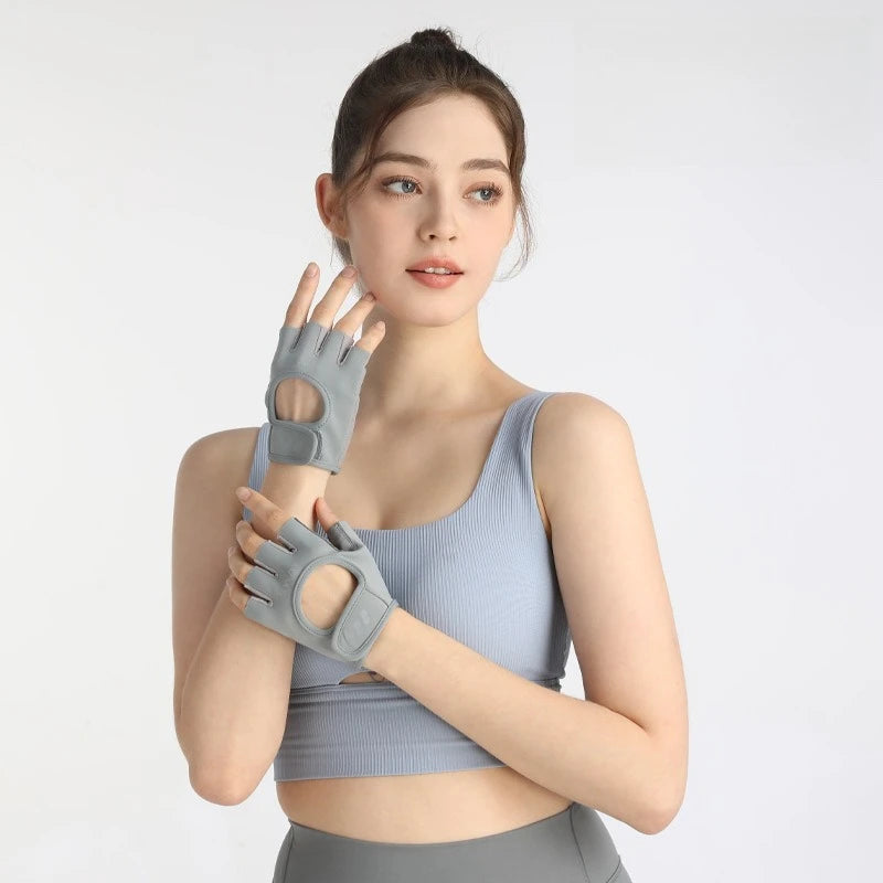 Half finger sports gloves fitness cycling summer thin breathable non slip gloves iron rolling fitness professional anti cocoon Zpaxo Grey gloves XL