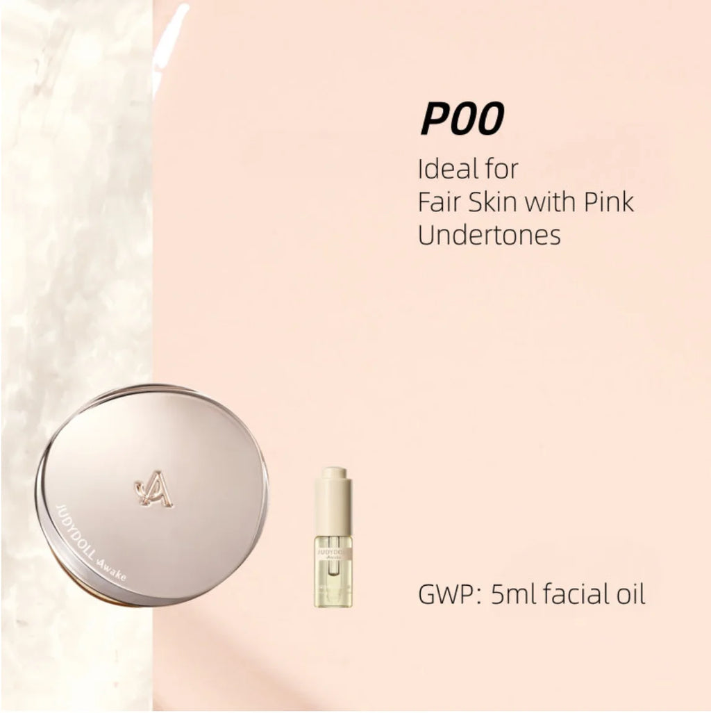 JUDYDOLL Awake Uv Defense Cushion Spf50 Foundation Truffle Essence Zpaxo P00 With Facial oil