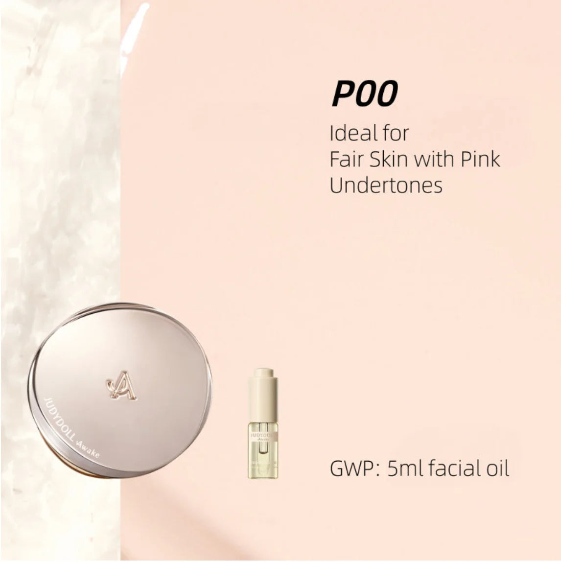 JUDYDOLL Awake Uv Defense Cushion Spf50 Foundation Truffle Essence Zpaxo P00 With Facial oil