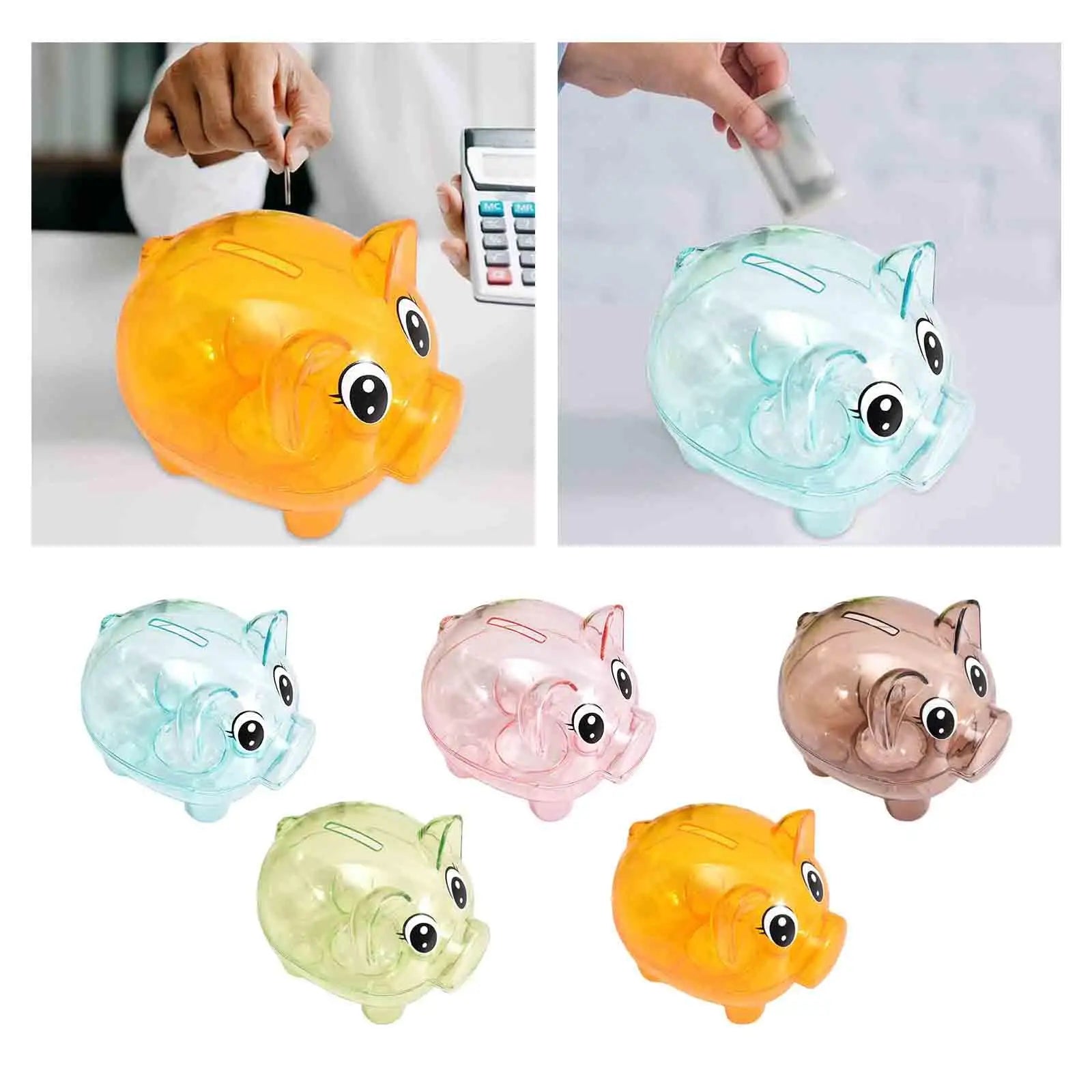 Piggy Bank Decorative Tabletop Ornament Storage Can Festival Gift Money Saving Pot Animal Money Bank Pig Statue for Kids Zpaxo