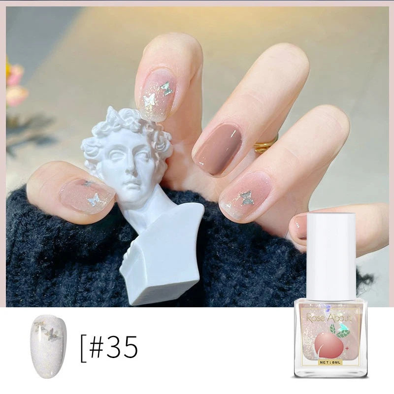 Water-based Peel-off Nail Polish No UV Lamp Needed Long-lasting Zpaxo 35